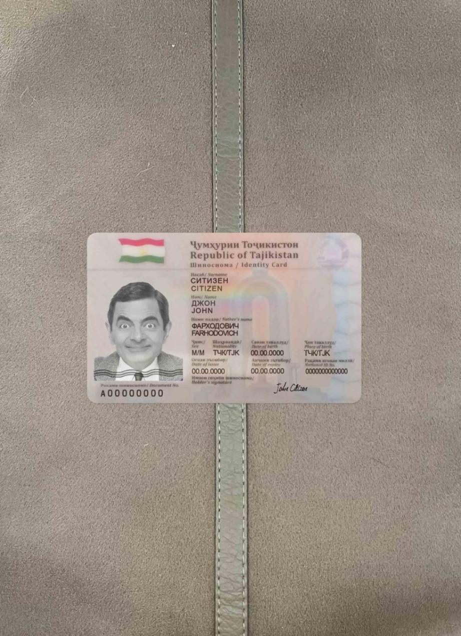 Downloadable Tajikistan ID photolook download for verification